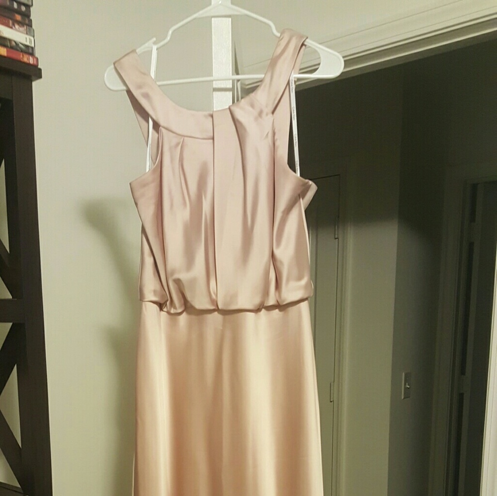 Light pink Silk Gown,1 time use!!